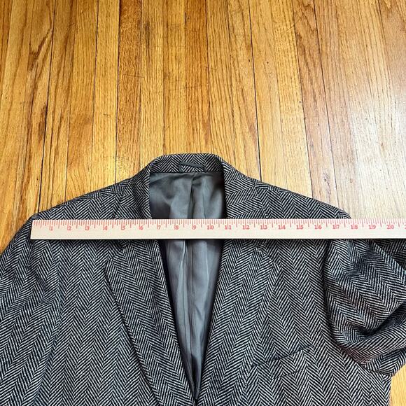 American Craftsman Blazer Mens 40 Herringbone Black Wool Sport Coat - Picture 12 of 13